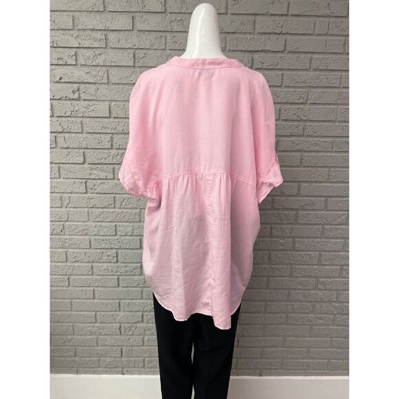 Crown & Ivy Women Pink Oversized Hi-Lo Blouse Size L - Picture 2 of 7